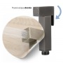 Idroscopino WC bidet bagno quadro con rubinetto flessibile e staffa di fissaggio serie ALVIN