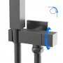 Idroscopino WC bidet bagno quadro con rubinetto flessibile e staffa di fissaggio serie ALVIN