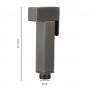 Idroscopino WC bidet bagno quadro con rubinetto flessibile e staffa di fissaggio serie ALVIN