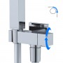 Idroscopino WC bidet bagno cromo lucido quadro con rubinetto flessibile e staffa di fissaggio serie ALVIN