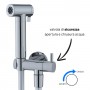 Idroscopino WC bidet bagno due getti con rubinetto flessibile e staffa di fissaggio serie IAN ottone cromato