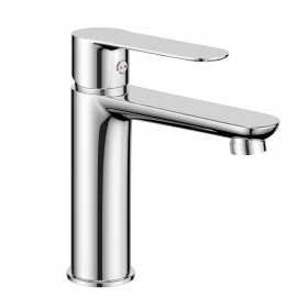 Rubinetto miscelatore per lavabo serie POP in ottone finitura cromo lucida con piletta