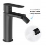 Miscelatore monocomando per bidet in ottone serie POP con piletta click clack varie finiture