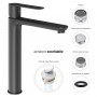 Rubinetto miscelatore canna alta per lavabo serie POP in ottone varie finiture con piletta click clack