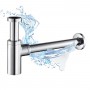 Sifone d'arredo forma tonda a bottiglia in ottone per lavabo di facile installazione e pulizia