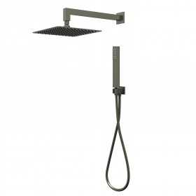 Kit Doccia Square 250x250 Millimetri Acciaio Finitura Canna di Fucile Forma Quadrata Ix Box 