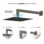 Kit Doccia Square 250x250 Millimetri Acciaio Finitura Canna di Fucile Forma Quadrata Ix Box 