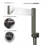 Kit Doccia Square 250x250 Millimetri Acciaio Finitura Canna di Fucile Forma Quadrata Ix Box 