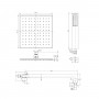 Kit Doccia Square 250x250 Millimetri Acciaio Finitura Canna di Fucile Forma Quadrata Ix Box 