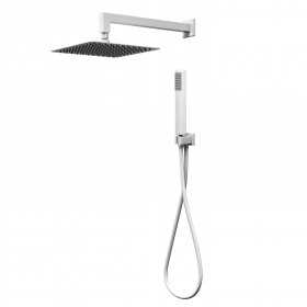 Kit Doccia Square 250x250 Millimetri Acciaio Bianco Opaco Forma Quadrata Ix Box