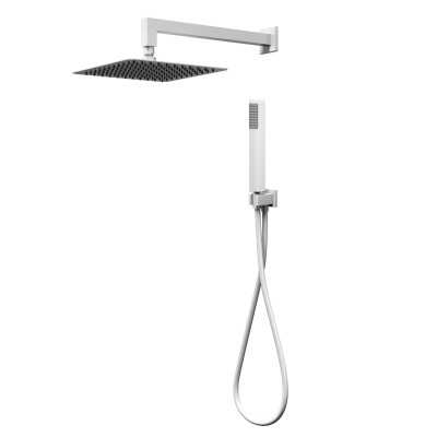 Kit Doccia Square 250x250 Millimetri Acciaio Bianco Opaco Forma Quadrata Ix Box