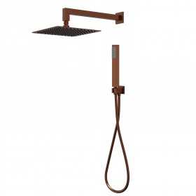 Ix Box Kit Doccia Square 250x250 Millimetri Acciaio Finitura Gold Rose Forma Quadrata