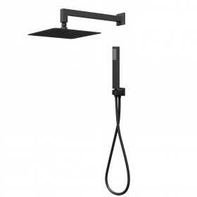 Kit Doccia Square 250x250 Millimetri Acciaio Nero Opaco Forma Quadrata Ix Box