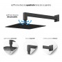 Kit Doccia Square 250x250 Millimetri Acciaio Nero Opaco Forma Quadrata Ix Box