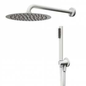 Ix Box Kit Doccia Round 250 Millimetri Acciaio Bianco Opaco Forma Tonda