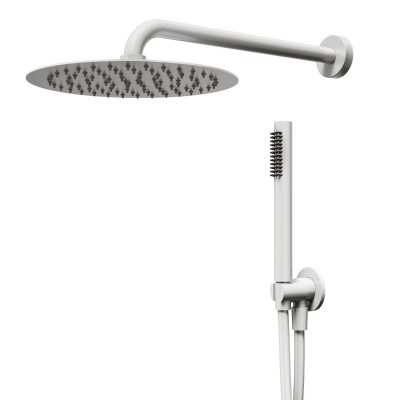 Kit Doccia Round 250 Millimetri Acciaio Bianco Opaco