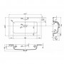 Lavabo ad Incasso in Resina cm 81x46x16,5 Bianco Lucido