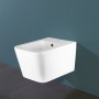 Cubik Bidet Ceramica Sospeso Colore Bianco Lucido