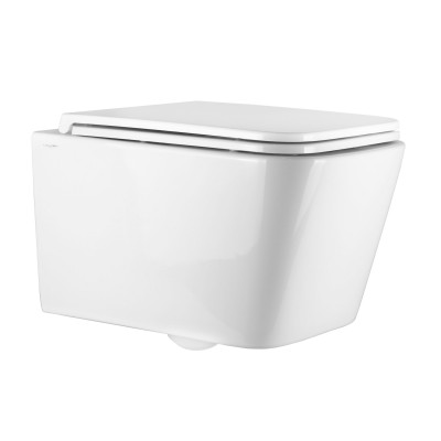 Vaso Ceramica Sospeso Colore Bianco Lucido Modello Cubik