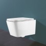 Vaso Ceramica Sospeso Colore Bianco Lucido Modello Cubik