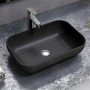 Owen Lavabo Ceramica Appoggio Nero Opaco 45,5x32,5x13,5 cm