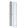 Colonna Chloe per mobile bagno con un anta reversibile bugnata cm 162x40x35 