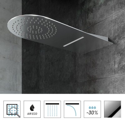 Soffione Doccia Tondo Con Incasso a Parete in Acciaio Inox 2,4 mm Ix Box Shower 