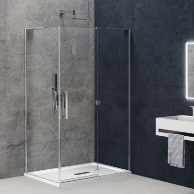 Cabina Angolare Con Anta Battente Genziana BMA13301/02 8 Millimetri