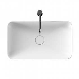 Lavabo da Appoggio Bloom Rettangolare in Ceramica Bianco Opaco Lullaby 