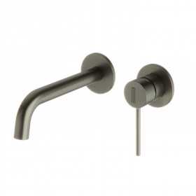 Miscelatore monocomando a due fori ad incasso a parete per lavabo canna di fucile con sistema install box