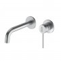 Miscelatore monocomando a due fori ad incasso a parete per lavabo nickel spazzolato con sistema install box