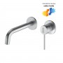 Miscelatore monocomando a due fori ad incasso a parete per lavabo nickel spazzolato con sistema install box