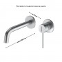 Miscelatore monocomando a due fori ad incasso a parete per lavabo nickel spazzolato con sistema install box