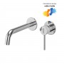 Miscelatore monocomando a due fori ad incasso a parete per lavabo cromo lucido con sistema install box