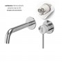Miscelatore monocomando a due fori ad incasso a parete per lavabo cromo lucido con sistema install box