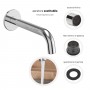 Miscelatore monocomando a due fori ad incasso a parete per lavabo cromo lucido con sistema install box