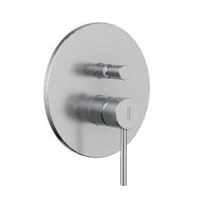 Miscelatore monocomando ad incasso doccia con deviatore 2 vie nickel spazzolato con sistema install box serie Jazz