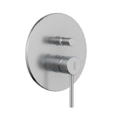 Miscelatore monocomando ad incasso doccia con deviatore 2 vie nickel spazzolato con sistema install box serie Jazz