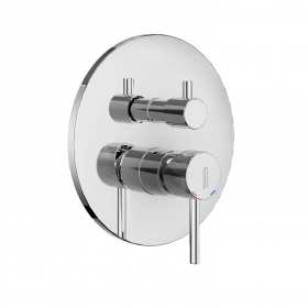 Miscelatore monocomando ad incasso doccia a parete 3 vie con deviatore a vitone sistema install box serie Jazz Decor