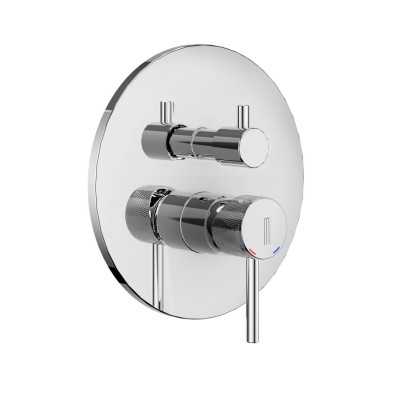 Miscelatore monocomando ad incasso doccia a parete 3 vie con deviatore a vitone sistema install box serie Jazz Decor