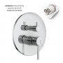 Miscelatore monocomando ad incasso doccia a parete 3 vie con deviatore a vitone sistema install box serie Jazz Decor