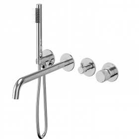 Set miscelatore monocomando vasca incasso a parete con doccetta serie Jazz Plus