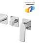 Set miscelatore monocomando vasca incasso a parete con doccetta serie Atlantic cromo lucido