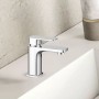Miscelatore monocomando per lavabo in ottone cromato con cartuccia da mm 35 piletta da 1.1/4 serie Cross