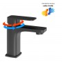 Miscelatore monocomando per lavabo in ottone con cartuccia da mm 35 piletta da 1.1/4 serie Cross