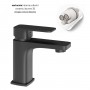 Miscelatore monocomando per lavabo in ottone con cartuccia da mm 35 piletta da 1.1/4 serie Cross