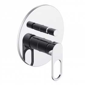 Miscelatore monocomando ad incasso doccia a parete 2 vie con deviatore a vitone sistema install box serie One Hole