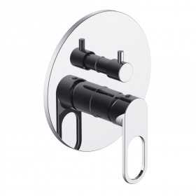 Miscelatore monocomando ad incasso doccia a parete 4 vie con deviatore a vitone sistema install box serie One Hole