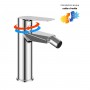 Miscelatore monocomando Diamond per bidet in ottone installazione rapida quickinstall con piletta click clack