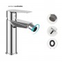 Miscelatore monocomando Diamond per bidet in ottone installazione rapida quickinstall con piletta click clack